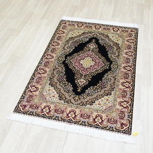 Alfombra Persa de Terciopelo de 91x137cm, Hecha a Mano, Anudada a Mano, de Pakistán, Turquía, Hali, Alfombra de Seda de Estambul - Product Image 2
