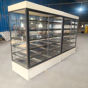 Cake Bread <b>Display</b> Showcase for Supermarkets Glass Plywood Material Custom Color and Size Lacquer Finish - Product Image 3