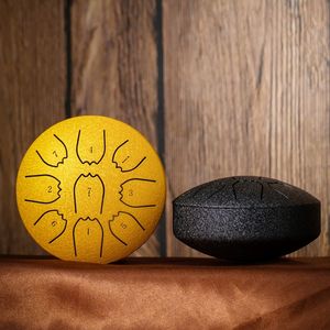 Nouvel arrivage : Tambour à langue en acier de quatre pouces à neuf tons, en Do, instrument de percussion convivial pour débutants, idéal pour la méditation et la pratique - Product Image 3