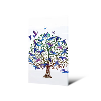 Toile murale moderne Arbre de Vie, peinture abstraite d'oiseaux colorés, impression HD pour décoration de salon et de maison
