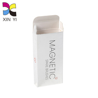 Boîte d'emballage magnétique pliable blanche personnalisée avec logo pour cils magnétiques en vison