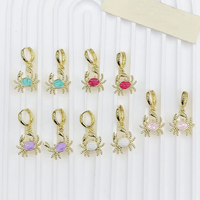 Pendentif CH-HDP2915 tendance en émail coloré avec animaux, breloque mignonne en émail poisson et crabe, accessoires de bijoux en émail