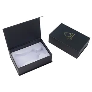 High-End Creative Flip Rigid Box Custom Bronzing Small Batch Cardboard Empty Gift Box for Cosmetics Perfume Stamping Handling