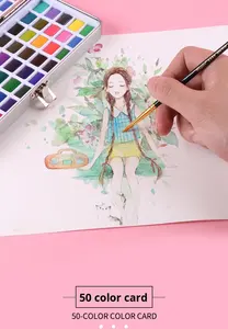 Set de Pintura de Acuarela en Caja Metálica Pequeña, Pintura Artística Profesional, Arte de Uñas, Mezcla Perlada, Hecho en China, para Mayores de 3 Años, 90 Colores Sólidos - Product Image 3