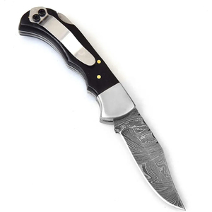 Trending Damascus Steel Folding Knives Buffalo Horn Handle Outdoor Survival Hunting Knife <b>Multi</b> <b>Tool</b> Bushcraft Camping Knives - Product Image 2