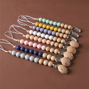 Attache-sucette en bois biologique, 1 pièce, de qualité alimentaire, en Silicone - Product Image 2