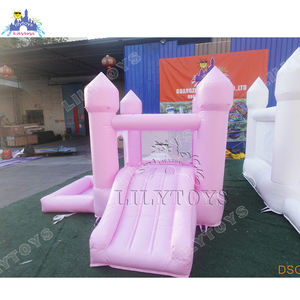 Lilytoys gonflable fête de mariage Commercial rose rebond maison enfants sautant château avec toboggan piscine gonflable blanc videur - Product Image 1