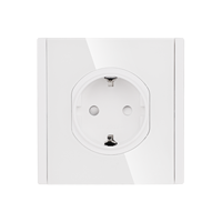 Bingoelec vente en gros personnalisé UE nouveau design prise de courant pour PC Schuko murale avec prises mécaniques en verre trempé brillant/dépoli