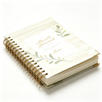 Cuaderno de Espiral A5 con Diseño Floral, Diario con Estampado de Flores, Agenda Personalizada con Diseño Personalizado para Estudiantes