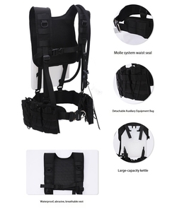 Chaleco Táctico Negro DFTV0330 con Correas Molle, Multiusos, para Trabajo al Aire Libre, Incluye Gancho para Tirantes y Cinturones para Senderismo - Product Image 4