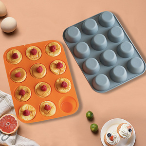 Moule à gâteau en silicone de qualité alimentaire à 12 trous ronds, ustensiles de cuisson - Product Image 2