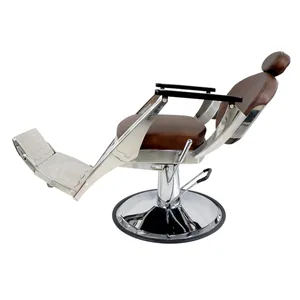 Nuovo Design migliore vendita marrone salone Styling sedia parrucchiere moderno salone reclinabile salone di stile marrone e argento per la casa