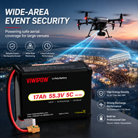 بطارية ليثيوم أيون شبه صلبة قابلة للتخصيص عالية التفريغ 14S 55.3V 17Ah لطائرات الدرون الأمنية، 500 دورة مع سعر جيد