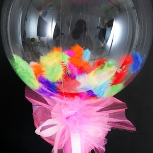 DIY Alentine's Gift Pink Mesh con cinta de lazo Pink Sticker Pluma de colores Fillig Ramo brillante Globo Led Bobo Globo Luz - Product Image 6