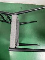 Chaise de restaurant en aluminium et polyester, légère, résistante aux intempéries, en aluminium argenté et gris, pour l'extérieur, en rotin, pour terrasse commerciale