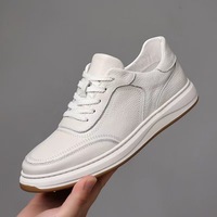 Chaussures de sport pour hommes en cuir véritable respirantes, légères, antidérapantes, avec une augmentation de la hauteur de 6 cm, fermeture à bande élastique, style sportif