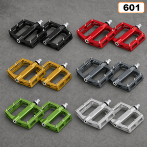 Pédales plates de vélo de montagne en aluminium CNC, plateforme large, 6 broches, roulement scellé, axe CR-MO, noir, rouge, or, pédale de vélo OEM - Product Image 1
