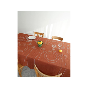 Shiny Half White Plain Quick Dry Recyclable 100% Cotton Embroidered White 6ft Tablecloth for Trendy Event Affordable Sustainable - Product Image 4