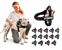 Harnais anti-traction pour chien réglable, rembourré en éponge confortable, en nylon Oxford 600D respirant à libération rapide, couleur unie HH564 pour petits chiens