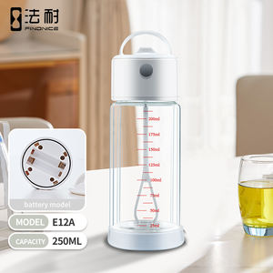 Custom Logo Crystal Glass Coffee <b>Mug</b> Electric Stirring One-Button Activation Waterproof Silicone Seal Microwave Safe Minimalist - Product Image 1