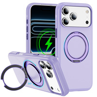 Funda Magnética Transparente de Lujo JUNBO con Anillo y Soporte para iPhone 17 18 16 15 14 Pro Max, Carcasa Antigolpes de TPU y PC