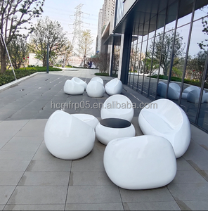 Conjunto de Mesa y Silla de Jardín Moderno de Fibra de Vidrio, Estilo Gumball, Ecológico, para Patio Exterior, <span class=keywords><strong>Playa</strong></span>, Parque, Hotel, Sala de Estar - Product Image 4