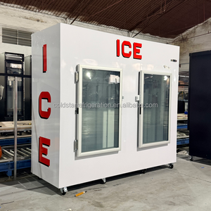 Indoor Outdoor Bagged Ice Storage Bin Large Fan Cooling Single-Temperature <b>Freezer</b> with Digital Control for Gas Station - Product Image 2