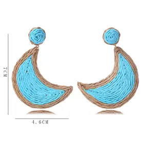 Pendientes colgantes de Luna bohemios hechos a mano para mujer, joyería de playa, accesorios, fabricante de china