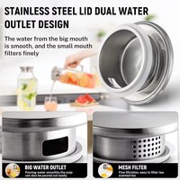 Carafe à eau en verre borosilicate de forme carrée au design unique, fabriquée à la main, sans BPA, compatible lave-vaisselle, avec couvercle en acier inoxydable