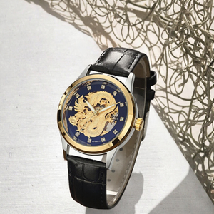 Reloj de Lujo Automático Mecánico para Hombre, Caja de Aleación, Correa de Acero Inoxidable, Resistente al Agua, Esfera Esqueleto - Product Image 2