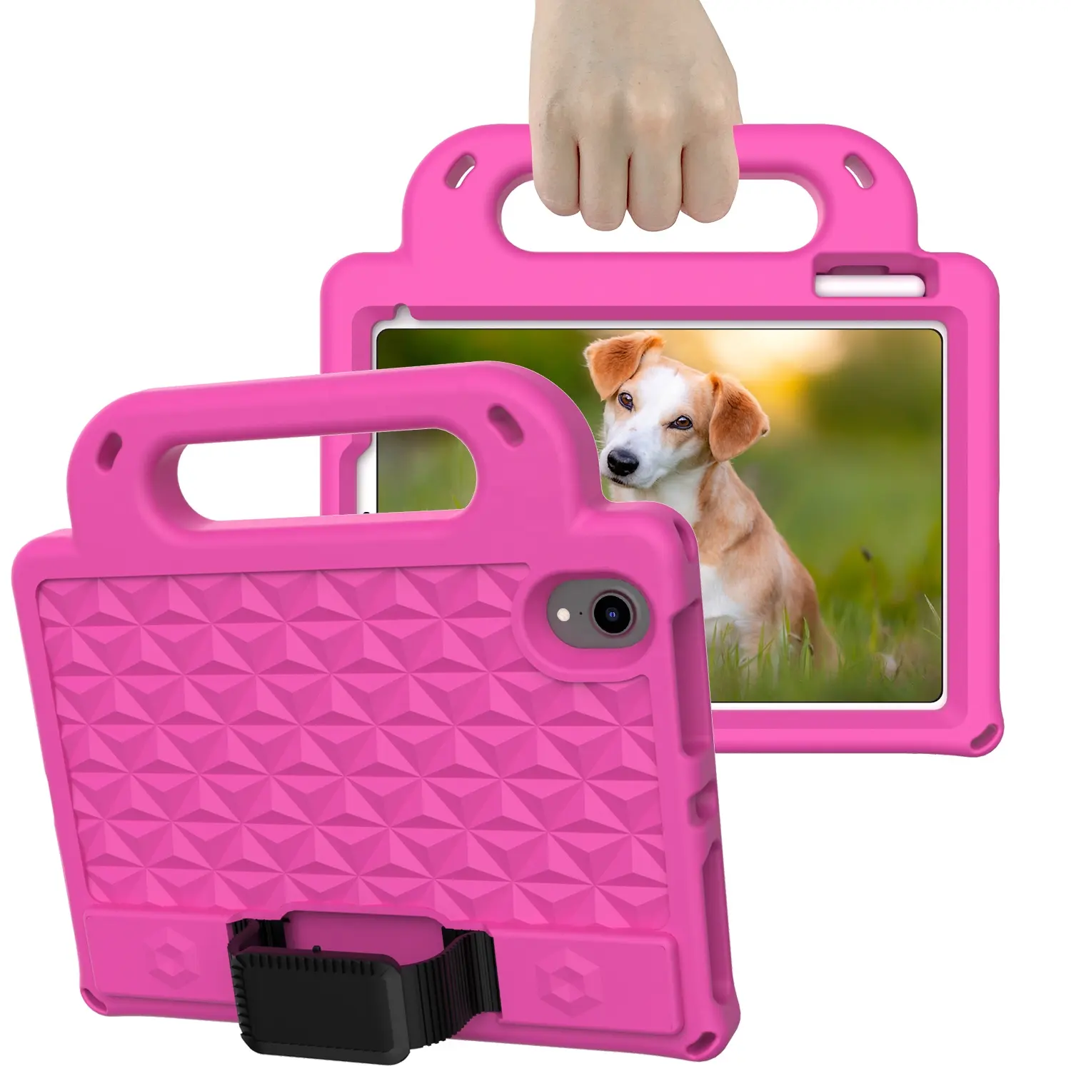 Funda de eva de alta resistencia para tableta, funda con correa de mano para iPad mini 6 de 8,3 pulgadas con portalápices