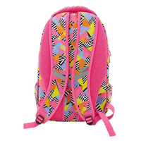 Sac à dos scolaire personnalisé de luxe pour enfants, motif géométrique néon, patchwork, léger, en polyester