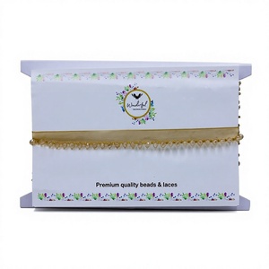 Chaîne de dentelle à franges en perles de verre et cristal, modèle KT, taille personnalisée, décorative, scintillante, colorée et irisée, vente en gros - Product Image 1