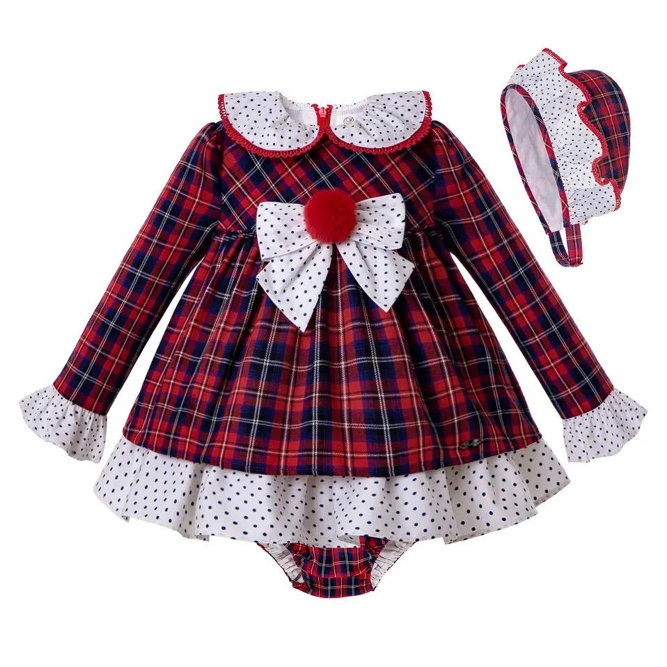 Pettigirl Fashion Design set di abbigliamento per bambini vestiti con cofano vestito scozzese per bambina carino Baby Party Girls Dresses