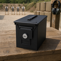 Boîte à munitions ronde avec serrure à combinaison, étanche, portable, durable, grande capacité, pour le stockage sécurisé des munitions