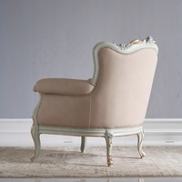 Chaise simple européenne haut de gamme en cuir et bois massif Mobilier français au design traditionnel pour la réception du salon-Canapé simple