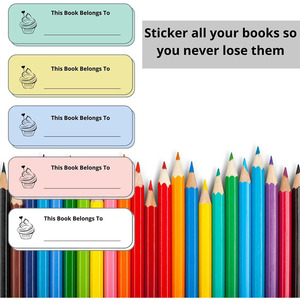 Etiquetas de libros personalizadas Cupcake este libro pertenece a pegatinas etiqueta personalizada pegatina <span class=keywords><strong>para</strong></span> niños libros escolares o <span class=keywords><strong>biblioteca</strong></span> - Product Image 6