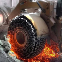 Cargador de trabajo para minería, cadena de protección de neumáticos, cadena de nieve para Tractor, cadenas de neumáticos usados para neumáticos OTR