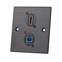 Boîtier de connexion mural multimédia de type 86, double module de type D, prise combinée audio-vidéo CAT5e CAT6 RJ45