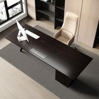 Bureau de direction moderne italien haut de gamme en bois avec rangement buffet pour usage domestique
