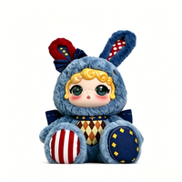 Prêt à être expédié maintenant : Peluche lapin mignon Mengqi, style rétro américain, pour enfants et collectionneurs