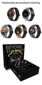 Montre connectée de sport pour hommes Fashion HX-NO.1 ultra-fine avec écran AMOLED de 1,43 pouce, boussole, suivi du sommeil et surveillance de la santé - Product Image 3