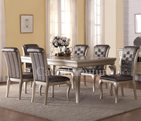 Ensembles de salle à manger de luxe au design moderne table à manger avec dessus en verre avec 6 chaises ensembles de table à manger en bois