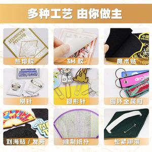 Patch brodé Ou Rong Lai, patch rond en tissu adhésif pour vêtements avec bande velcro, étiquette personnalisée - Product Image 2