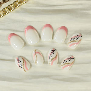 Natürliche französische Tipps Fake <span class=keywords><strong>Nails</strong></span> Mixed Farbmuster Weich geklebte falsche Nägel Wasserdicht Easy Wear Luxus Press On Nail - Product Image 3