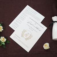 Folleto de tarjeta de programa de Ceremonia de fiesta de boda elegante de tamaño A4 impresión personalizada
