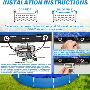 Couverture de piscine d'hiver de haute qualité, directement de l'usine, imperméable, résistante aux UV, pour piscines enterrées et hors sol - Product Image 4