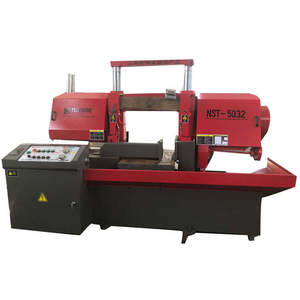 Machine à scier à ruban horizontale à double colonne NST-5032 avec panneau de commande manuel, moteur 4 kW, système de contrôle à double vanne - Product Image 1