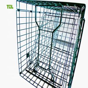 Katlanabilir İnsancıl Kedi Tuzağı Ağır Hizmet Tipi Demir Kare Kedi Tuzağı Kafesi - Product Image 3