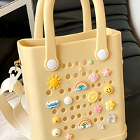 Sac de plage OEM personnalisé toutes saisons en silicone et EVA, étanche, avec deux ouvertures, couleur bonbon tendance, souple, durable, fleurs amovibles